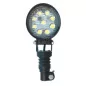 Phare de travail rond 9 Leds sur hampe - ø 115 x H 255 x Ep 60 mm - 12/24 volts - IP67