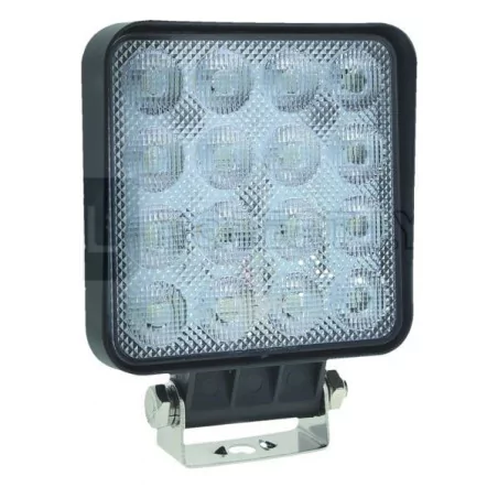 Phare de travail + Feu de recul carré 16 Leds - 10/30 Volts - L 110 x H 128 x Ep 27,5 mm - IP68