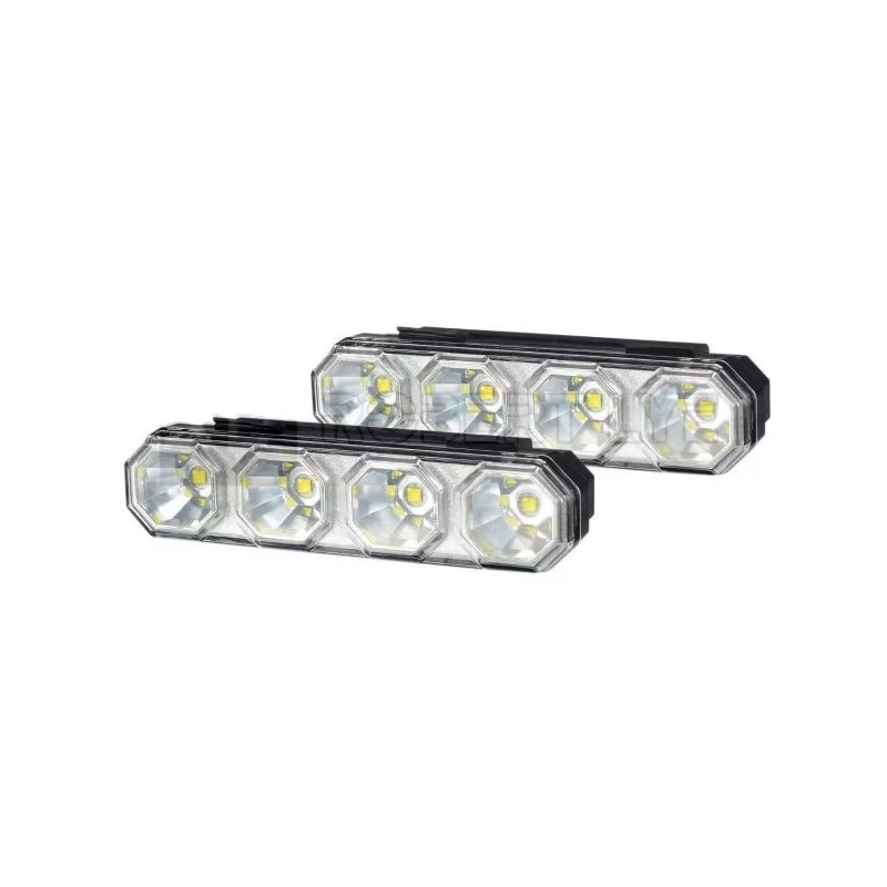 Kit de 2 feux diurnes 4 Leds (feux de jour) - 12/24 Volts