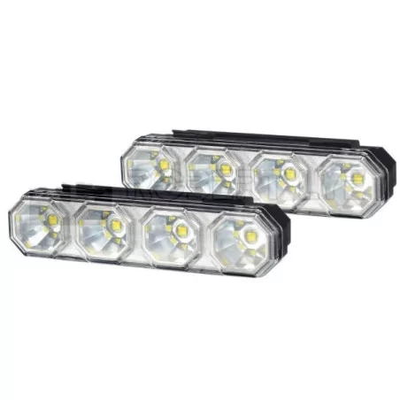 Kit de 2 feux diurnes 4 Leds (feux de jour) - 12/24 Volts