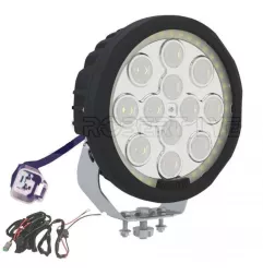 Phare de travail rond 12 Leds type CREE avec feu de position circulaire à Leds - 9/32 volts