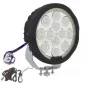 Phare de travail rond 12 Leds type CREE avec feu de position circulaire à Leds - 9/32 volts