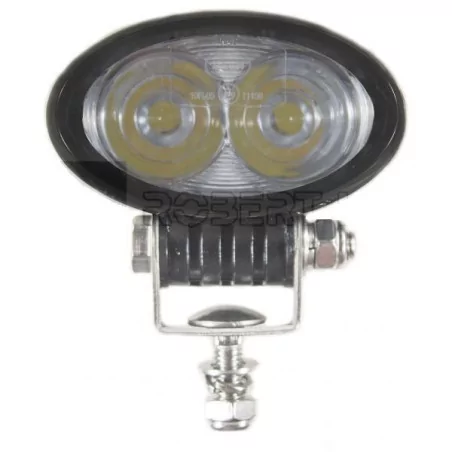 Phare de travail ovale 2 leds - 10/30 Volts - L 84 x H 79 x Ep 65 mm - IP67