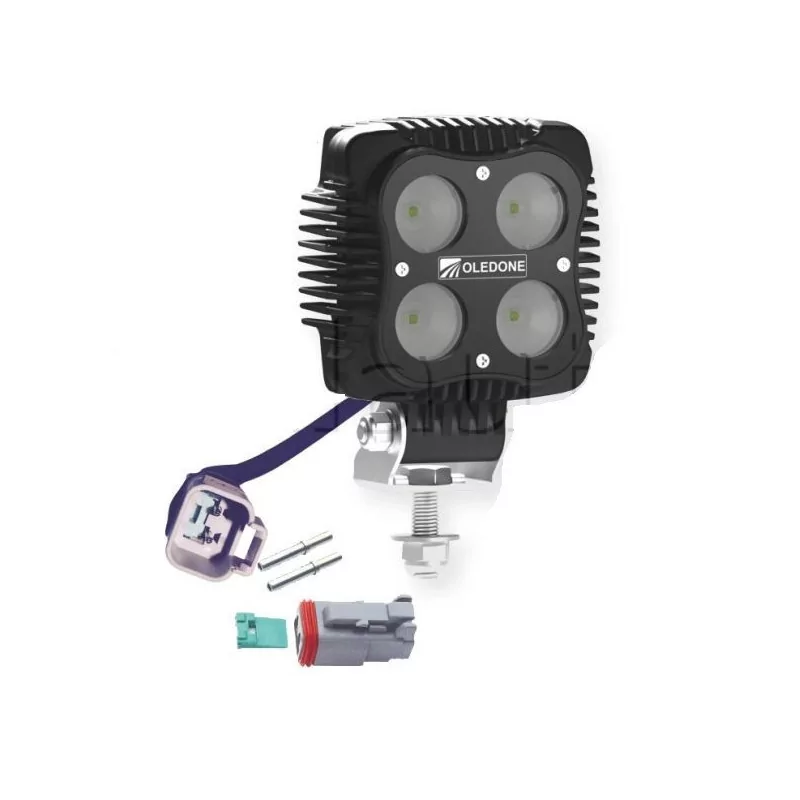 Phare de travail carré 4 Leds type CREE - 9/50 volts - L 105 x H 138 x Ep 64 mm - IP68