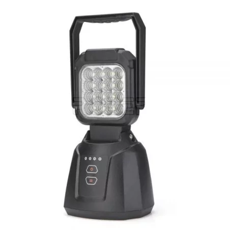 Phare de travail carré 16 Leds - Magnétique - RECHARGEABLE - L 110 x H 200 x Ep base 95 mm - IP65