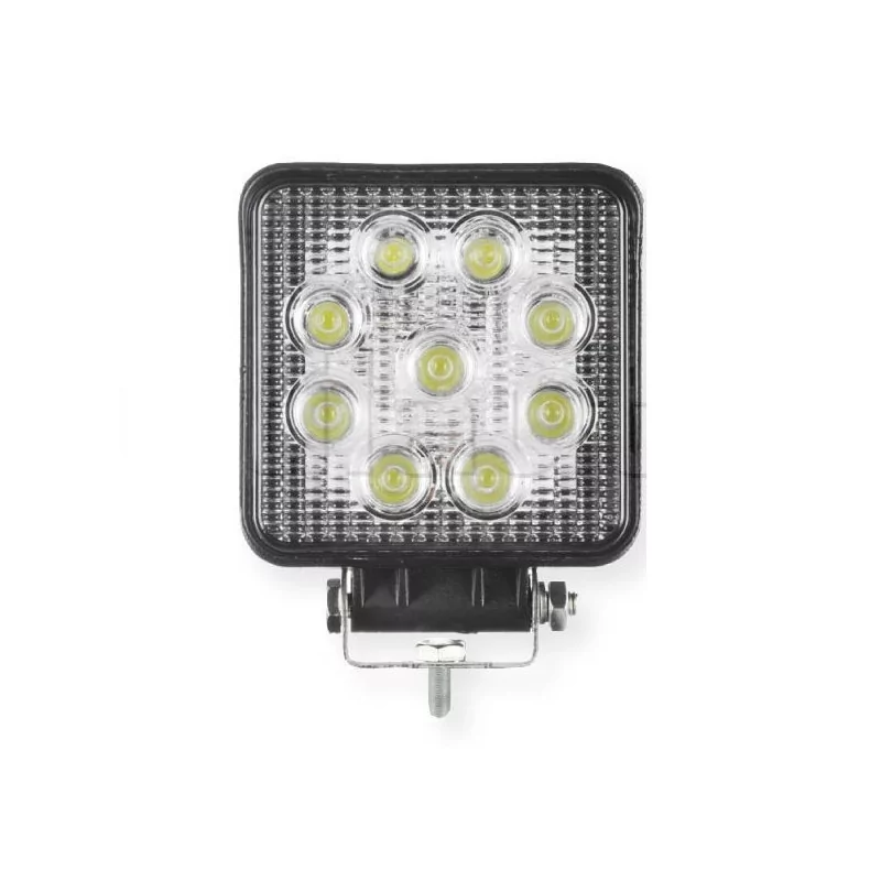 Phare de travail carré 9 Leds - 10/30 volts - L 110 x H 128 x Ep 55 mm - IP67