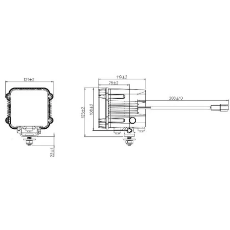 Phare de travail Xénon compact - 12 ou 24 Volts - IP68