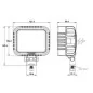 Phare de travail rectangle 10 leds - 10/50 Volts - L 131 x H 139 x Ep 67 mm - IP67