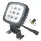 Phare de travail carré 9 leds type CREE avec connecteur Superseal - 10/30 Volts - L 99 x H 128 x Ep 64 mm - IP68