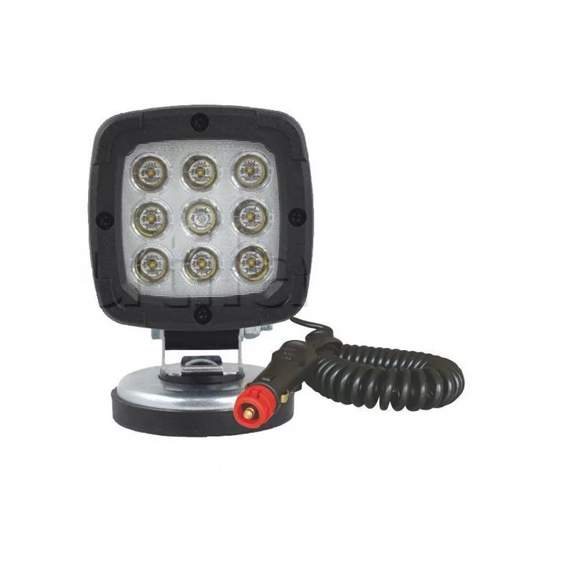 Phare de travail carré magnétique 9 leds - 12/50 Volts - L 100 x H 142 x Ep 103 mm - IP68