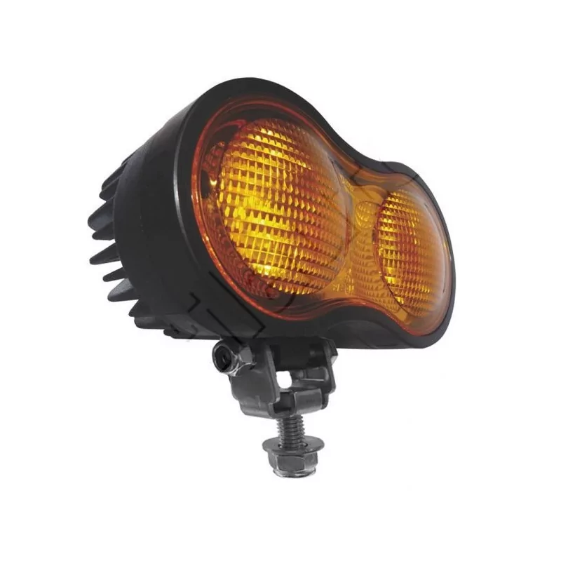 Phare de travail ovale 2 leds orange - 12/48 Volts - L 139 x H 98 x Ep 78 mm - IP66