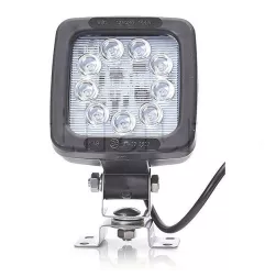 Phare de travail carré 9 Leds avec interrupteur -12/24 volts - L 101 x H 160 x Ep 80 mm - IP68