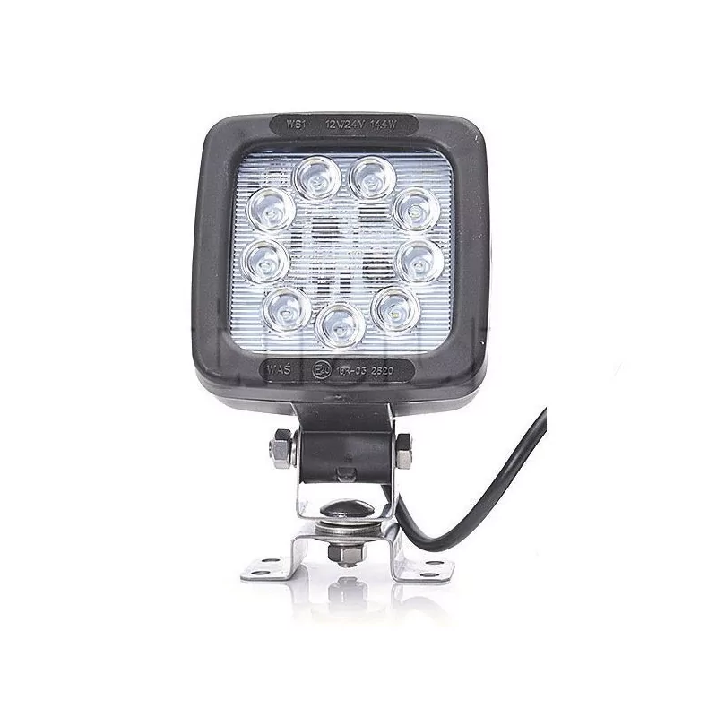 Phare de travail carré 9 Leds avec interrupteur -12/24 volts - L 101 x H 160 x Ep 80 mm - IP68