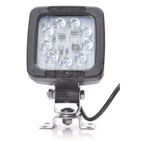 Phare de travail carré 9 Leds avec interrupteur -12/24 volts - L 101 x H 160 x Ep 80 mm - IP68