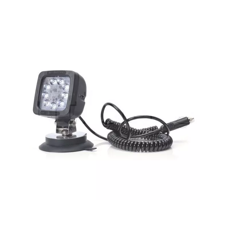 Square work light 9 magnetic LEDs with switch -12/24 volts - L 101 x H 160 x Thickness 121 mm - IP68