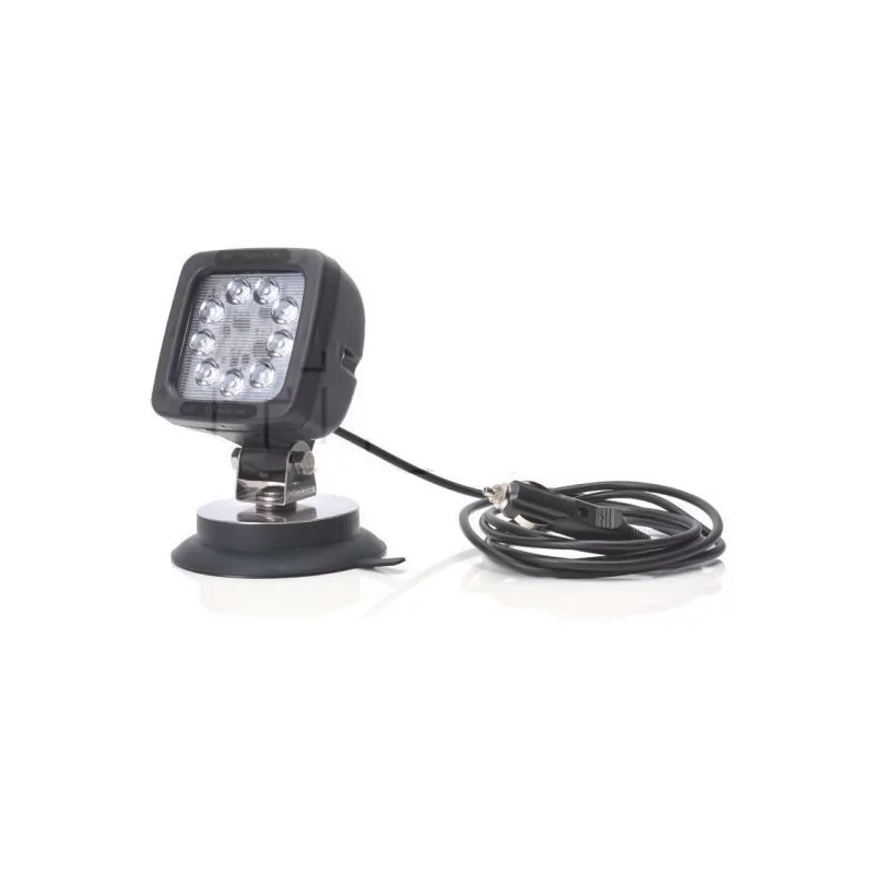 Phare de travail carré 9 Leds magnétique avec interrupteur -12/24 volts - L 101 x H 160 x Ep 121 mm - IP68