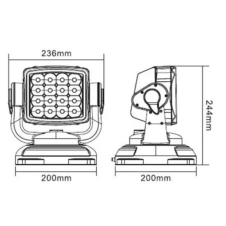 Phare / projecteur de recherche à Leds 10/30 Volts - Avec télécommande - IP65