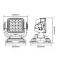 Phare / projecteur de recherche à Leds 10/30 Volts - Avec télécommande - IP65