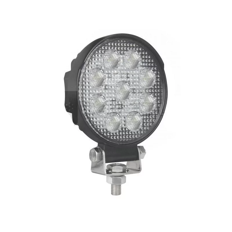 Phare de travail rond 9 Leds OSRAM - 10/30 Volts - Ø 107 x H 133 x Ep 41,5 mm - IP67/69K