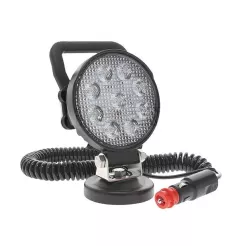 Phare de travail rond magnétique avec poignée 9 Leds OSRAM - 10/30 Volts - Ø 107 x H 133 x Ep 41,5 mm - IP67/69K