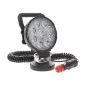 Phare de travail rond magnétique avec poignée 9 Leds OSRAM - 10/30 Volts - Ø 107 x H 133 x Ep 41,5 mm - IP67/69K