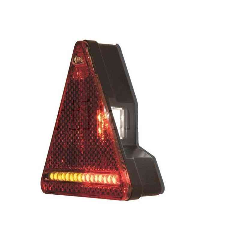 Feux arrières à Leds pour petites remorques - 12/24 Volts - L 163 x H 144 x Ep 60 mm droit