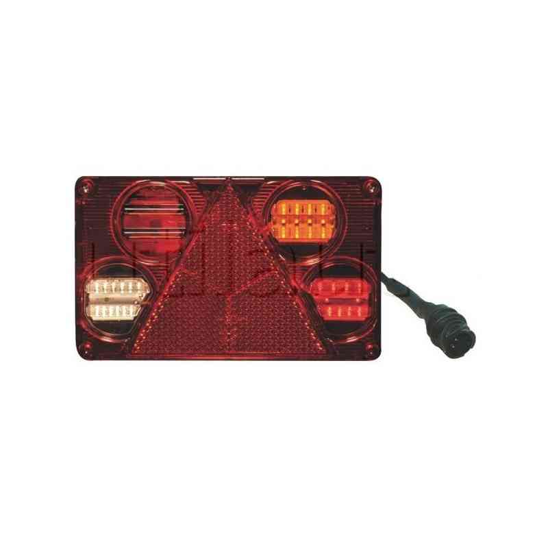 Feu arrière compact Full Leds pour remorques - 9/36 Volts - 232 x 142 x 59 mm - IP68 droit