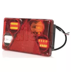 Feu arrière compact hybride à Leds pour remorques - 9/36 Volts - 232 x 142 x 59 mm - IP68 DROIT
