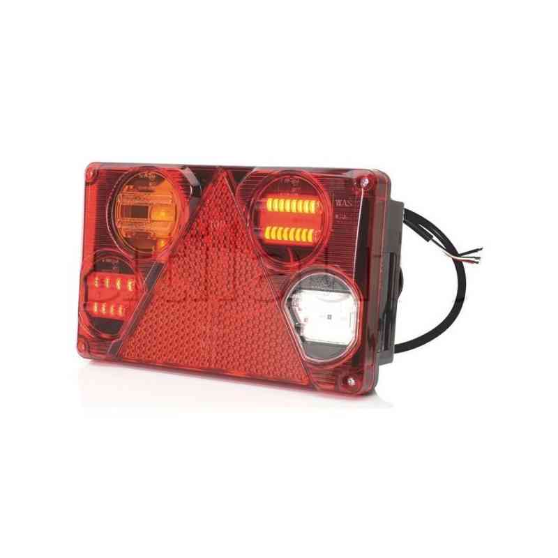 Feu arrière compact hybride à Leds pour remorques - 9/36 Volts - 232 x 142 x 59 mm - IP68 GAUCHE