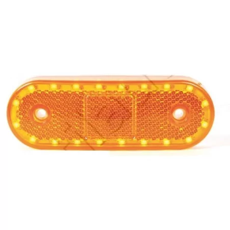 Feu latéral orange à Leds à plaquer - 114 x 40 x 25 mm - 12/24 Volts - IP68