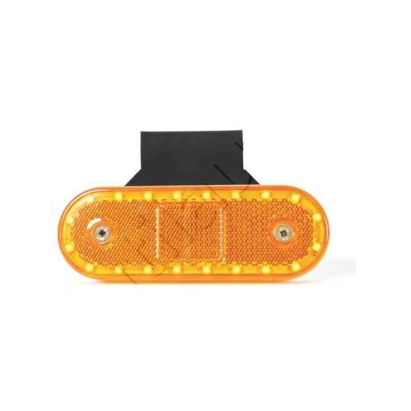 Feu latéral orange à Leds sur patte équerre - 114 x 40 x 40 mm - 12/24 Volts - IP68