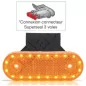 Feu latéral orange à Leds + Clignotant sur patte équerre - 114 x 40 x 40 mm - 12/24 Volts - IP68