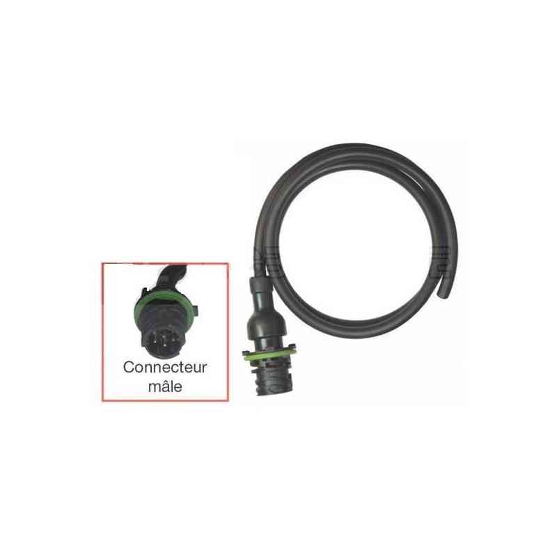 Prolongateur de faisceau avec un connecteur mâle AMP 7 pôles et un bout droit de 50 mm dégainé Prolongateur de faisceau avec un connecteur mâle AMP 7 pôles et un bout droit de 50 mm dégainé