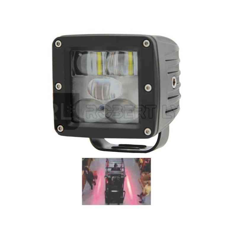 Phare de sécurité 5 Leds ligne éclairage rouge - 10/80 volts - L 80 x H 87 x Ep 80 mm - IP69K Phare de sécurité 5 Leds ligne éclairage rouge - 10/80 volts - L 80 x H 87 x Ep 80 mm - IP69K