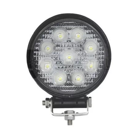 Phare de travail rond 9 leds - 10/30 Volts - ø 110 x H 128 x Ep 55 mm - IP67