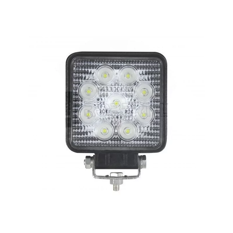 Phare de travail carré 9 leds - 10/30 Volts - L 110 x H 128 x Ep 55 mm - IP67