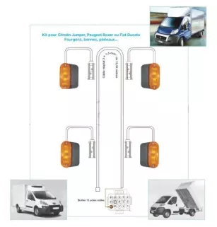 Kit électrique 12 Volts pour châssis Citroën Jumper, Peugeot Boxer, ou Fiat Ducato 12V.