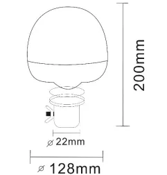Gyrophare effet flash à Leds sur tige flexible longue - 12/24 Volts - IP56