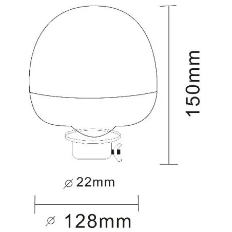 Gyrophare effet flash à Leds sur tige flexible courte - 12/24 Volts - IP56