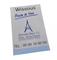 DRAPEAU DE HAYON BLANC PERSONNALISE 2 COULEURS (VENDU PAR 100)