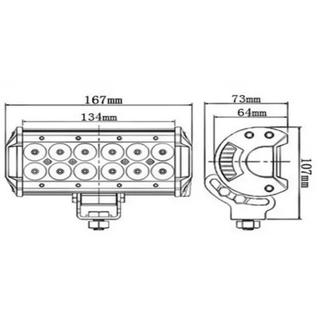 Panneau de barre LED 36W 167mm LB0032