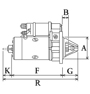 12 Volt Starter, Bosch 0001211242, Valeo 101187, Iskra 11.130.102, Fiat 4145430