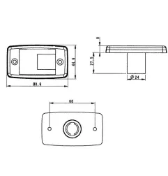 Feu latéral avec catadioptre - 80,6 x 44,6 x 9 mm - 12/24 Volts - IP54