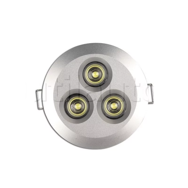 Plafonnier 3 Leds - A encastrer - 9/33 Volts - ø 82 mm 9/33V ROND 3 LED