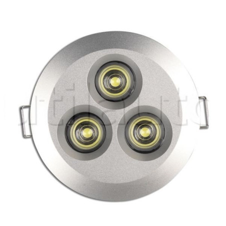 Plafonnier 3 Leds - A encastrer - 9/33 Volts - ø 82 mm 9/33V ROND 3 LED