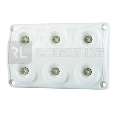 Plafonnier 6 Leds - A poser - 12/24 Volts - L 120 x l 75 x Ep 16 mm - IP65