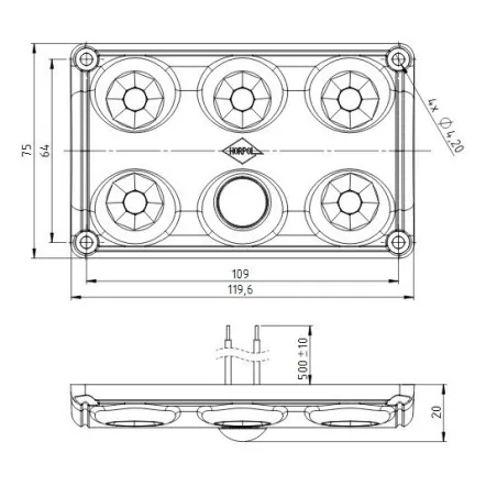 Plafonnier 5 Leds avec détecteur de mouvement - A poser - 12/24 Volts - L 120 x l 75 x Ep 16 mm - IP65