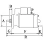 Démarreur 12V 2.0Kw 9.10dents, Poong Sung 03101-3050, 03101-3051, Kia 0K71118400, 0K71118400A, 0K71118400C, 0K71F18400B