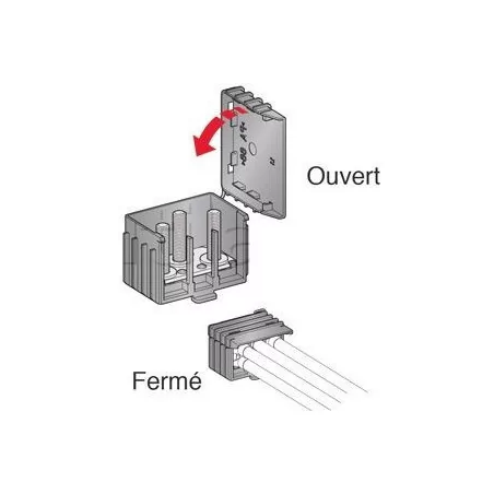 Boîte de dérivation 3 voies. 3 tiges filetées