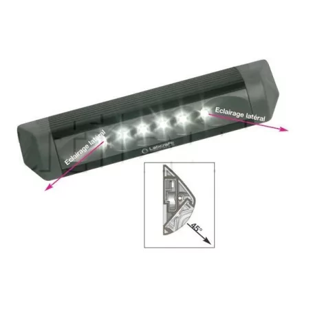 Plafonnier d'angle 6 Leds - A poser - 10/32 Volts - L 310 x l 82 x Ep 38 mm - IP68